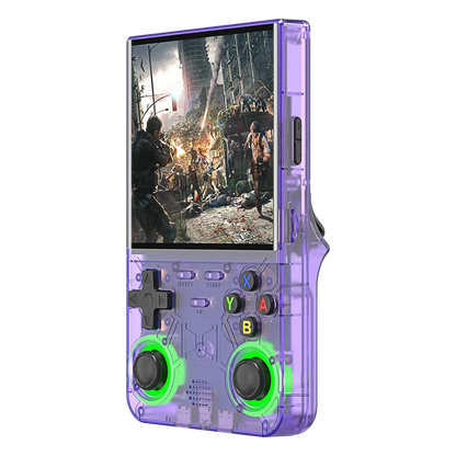 R36 Ultra purple handheld console front view