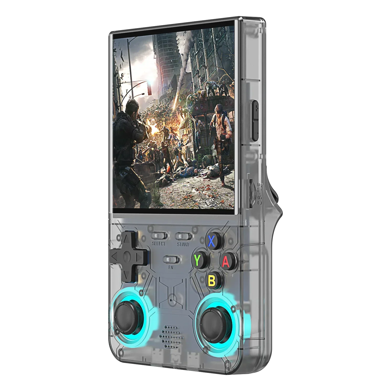 R36 Ultra blue handheld console front view
