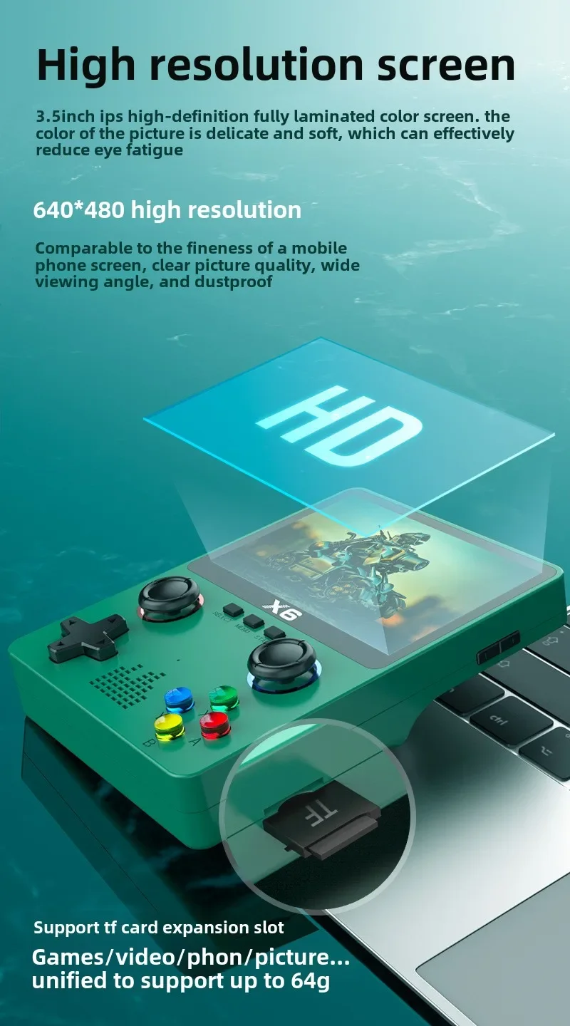 X6 Retro Handheld Game Console