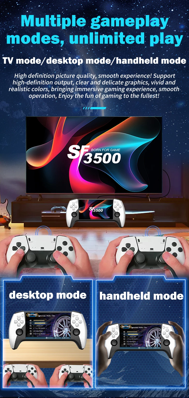 SF3500 Retro Handheld Game Console
