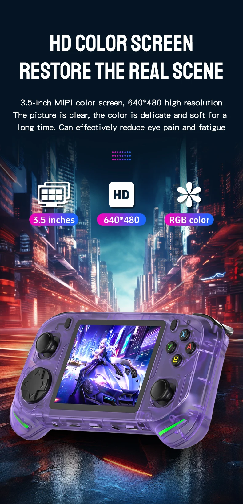 RX6H Retro Handheld Game Console