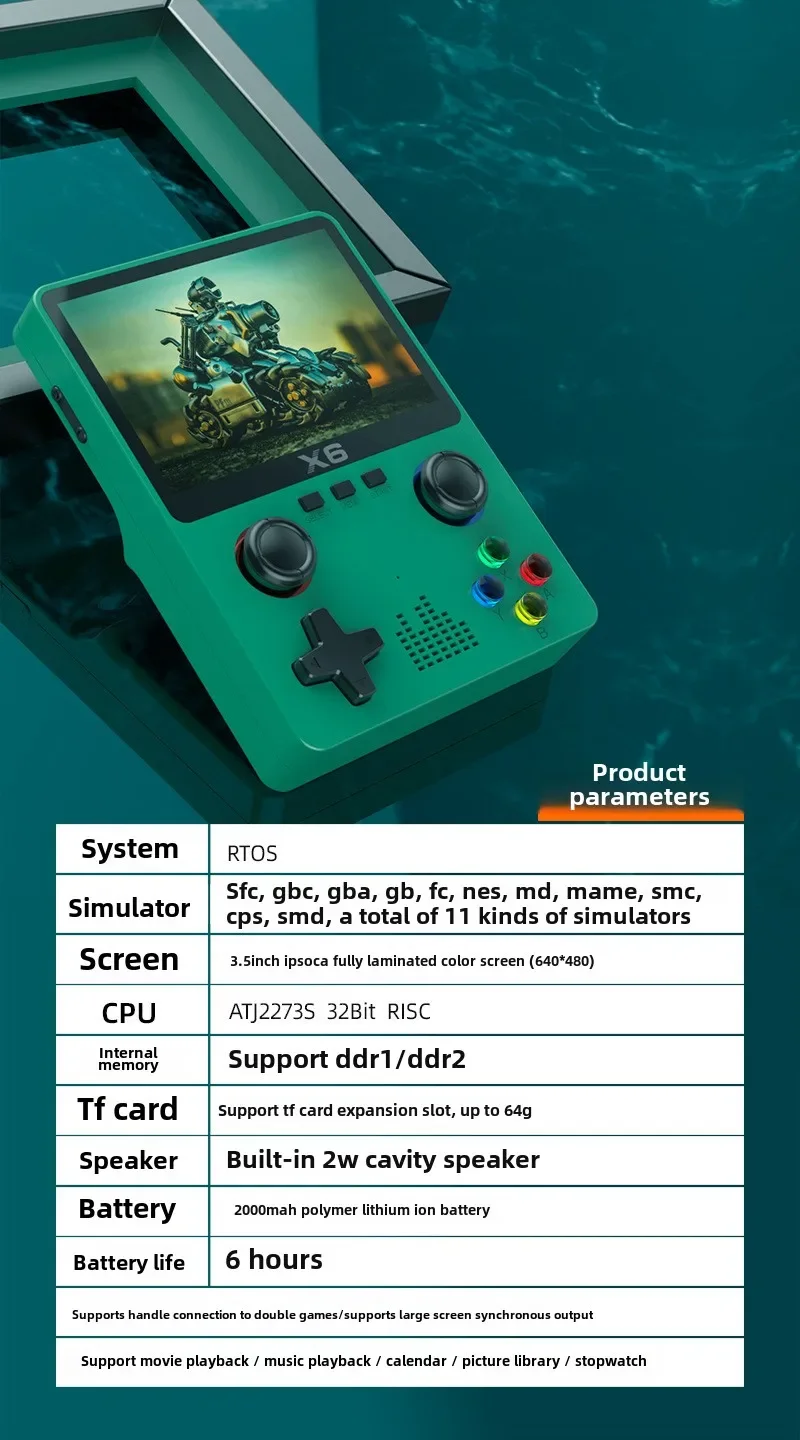 X6 Retro Handheld Game Console