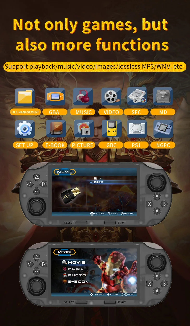 SF3000 HD Retro Handheld Game Console